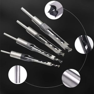 SquareDrill, burghie pentru găurirea lemnului (4 bucăți)